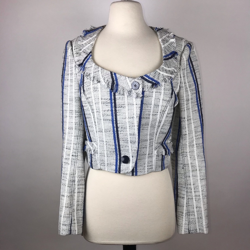 Rebecca Minkoff Del Monte Blue Tweed Jacket